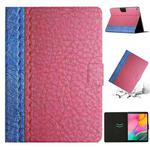 For Samsung Galaxy Tab A 10.1 2019 T510 Stitching Solid Color Smart Leather Tablet Case(Rose Red)