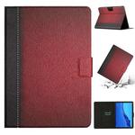 For Huawei MediaPad M5 Lite Stitching Solid Color Smart Leather Tablet Case(Red)