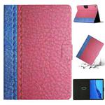 For Huawei MediaPad M5 Lite Stitching Solid Color Smart Leather Tablet Case(Rose Red)