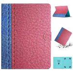For 7 inch Tablet Stitching Solid Color Leather Tablet Case(Rose Red)