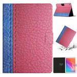 For Huawei MatePad T10s Stitching Solid Color Leather Tablet Case(Rose Red)