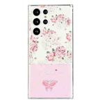 For Samsung Galaxy S21 Ultra 5G Bronzing Butterfly Flower Phone Case(Peony)