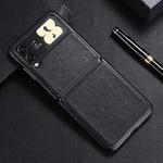 For Samsung Galaxy Z Flip4 5G Leather Shockproof Protective Phone Case(Black)