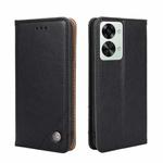 For OnePlus Nord 2T Non-Magnetic Retro Texture Horizontal Flip Leather Phone Case(Black)