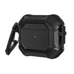 Carbon Brazing Dimension TPU+PC Headphone Protective Cover with Switch Lock & Carabiner For AirPods 3(Black)