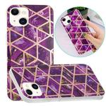 For iPhone 14 Plus Electroplating Soft TPU Phone Case (Purple Rhombus)