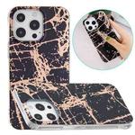 For iPhone 14 Pro Max Electroplating Soft TPU Phone Case (Black Gold)