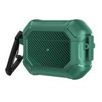 Carbon Brazing Dimension TPU+PC Headphone Protective Cover with Switch Lock & Carabiner For AirPods Pro(Green)