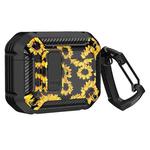 Two-Tone Printed Earphone Case with Switch Lock & Carabiner For AirPods Pro(Chrysanthemum)