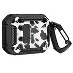 Two-Tone Printed Earphone Case with Switch Lock & Carabiner For AirPods Pro(Cows)