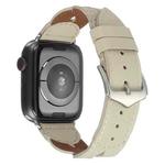 Twist Stitched Genuine Leather Watch Band For Apple Watch Ultra 49mm / Series 8&7 45mm / SE 2&6&SE&5&4 44mm / 3&2&1 42mm(Beige)