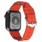 Twist Stitched Genuine Leather Watch Band For Apple Watch Series 8&7 41mm / SE 2&6&SE&5&4 40mm / 3&2&1 38mm(Orange)