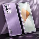 For vivo S12 Brushed Texture Shockproof Phone Case(Light Purple)