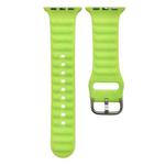 Single Color Silicone Watch Band For Apple Watch Ultra 49mm / Series 8&7 45mm / SE 2&6&SE&5&4 44mm / 3&2&1 42mm(Bright Green)