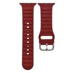 Single Color Silicone Watch Band For Apple Watch Ultra 49mm / Series 8&7 45mm / SE 2&6&SE&5&4 44mm / 3&2&1 42mm(Red)