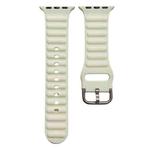 Single Color Silicone Watch Band For Apple Watch Ultra 49mm / Series 8&7 45mm / SE 2&6&SE&5&4 44mm / 3&2&1 42mm(Beige)