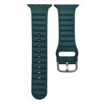 Single Color Silicone Watch Band For Apple Watch Ultra 49mm / Series 8&7 45mm / SE 2&6&SE&5&4 44mm / 3&2&1 42mm(Dark Green)