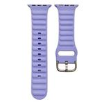 Single Color Silicone Watch Band For Apple Watch Ultra 49mm / Series 8&7 45mm / SE 2&6&SE&5&4 44mm / 3&2&1 42mm(Purple)