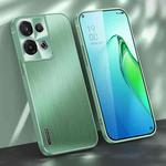 For OPPO Reno8 Brushed Texture Shockproof Phone Case(Matcha Green)
