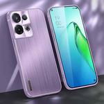 For OPPO Reno8 Brushed Texture Shockproof Phone Case(Light Purple)