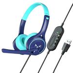 SOYTO SY-G30 Wired Noise Cancelling Ergonomic Gaming Headset, Interface:USB(Blue Cyan)