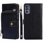 For Motorola Moto G62 5G Zipper Bag Leather Phone Case(Black)