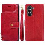 For Huawei nova 10 Pro Zipper Bag Leather Phone Case(Red)