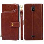 For Nokia C100 Zipper Bag Leather Phone Case(Brown)