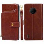 For Nokia C200 Zipper Bag Leather Phone Case(Brown)