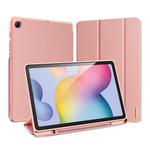 For Galaxy Tab S6 Lite 10.4 inch / S6 Lite 2024 DUX DUCIS Domo Series Horizontal Flip Magnetic PU Leather Case with Three-folding Holder & Pen Slot & Sleep / Wake-up Function(Pink)