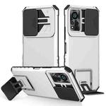 For Infinix Hot 11S NFC Stereoscopic Holder Sliding Camshield Phone Case(White)