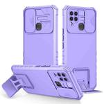 For Infinix Hot 10s Stereoscopic Holder Sliding Camshield Phone Case(Purple)