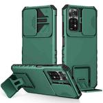 For Xiaomi Redmi Note 11/11S Global Stereoscopic Holder Sliding Camshield Phone Case(Green)