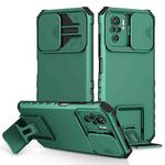 For Xiaomi Redmi Note 10 4G Stereoscopic Holder Sliding Camshield Phone Case(Green)