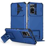For Xiaomi Redmi Note 10 Pro Global Stereoscopic Holder Sliding Camshield Phone Case(Blue)