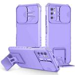For Xiaomi Redmi Note 10 5G Stereoscopic Holder Sliding Camshield Phone Case(Purple)