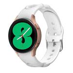 For Samsung Galaxy Watch4 40/44mm / Watch4 Classic 42/46mm Hollow Double Circle Silicone Watch Band(White)