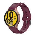 For Samsung Galaxy Watch4 40/44mm / Watch4 Classic 42/46mm Hollow Double Circle Silicone Watch Band(Wine Red)