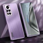 For Honor V40 5G Brushed Texture Shockproof Phone Case(Light Purple)