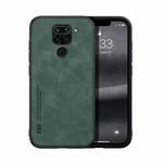 For Xiaomi Redmi Note 9 Global Skin Feel Magnetic Leather Back Phone Case(Green)