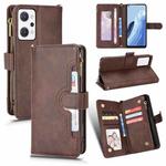 For OPPO Reno7 A JP Version Litchi Texture Zipper Leather Phone Case(Brown)