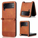 For Samsung Galaxy Z Filp4 5G Vintage Texture Folding Leather Phone Case(Brown)