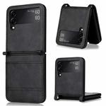 For Samsung Galaxy Z Filp4 5G Vintage Texture Folding Leather Phone Case(Black)