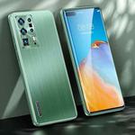 For Huawei P40 Pro+ Brushed Texture Shockproof Phone Case(Matcha Green)