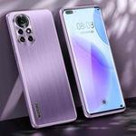 For Huawei nova 8 Pro 5G Brushed Texture Shockproof Phone Case(Light Purple)