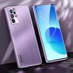 For OPPO Reno6 Pro 5G Brushed Texture Shockproof Phone Case(Light Purple)