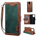 For iPhone 14 Pro Max Retro Splicing Leather Phone Case (Green)