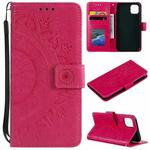 For iPhone 14 Pro Max Totem Flower Embossed Leather Case (Red)
