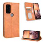 For AT&T Fusion 5G Magnetic Buckle Retro Texture Leather Phone Case(Brown)