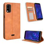 For BLU C5 Max 2022 Magnetic Buckle Retro Texture Leather Phone Case(Brown)